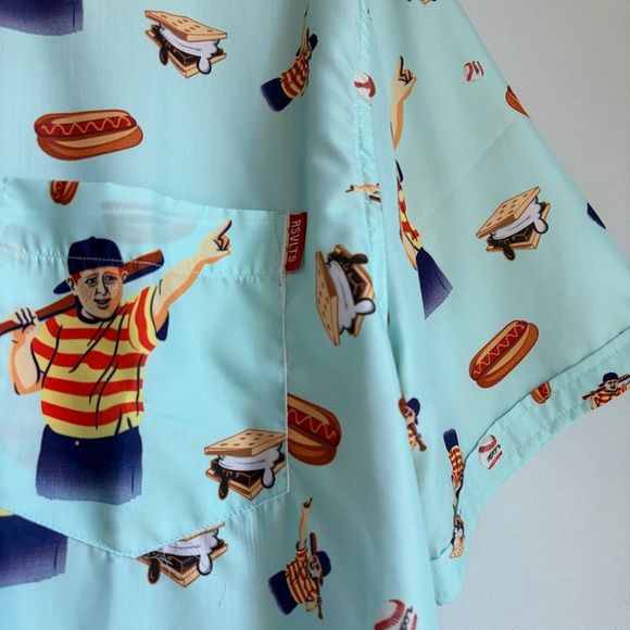 RSVLTS The Sandlot The Great Hambino Men's Sz XL Shirt Kanuflex 90s Summer AOP - Picture 12 of 16